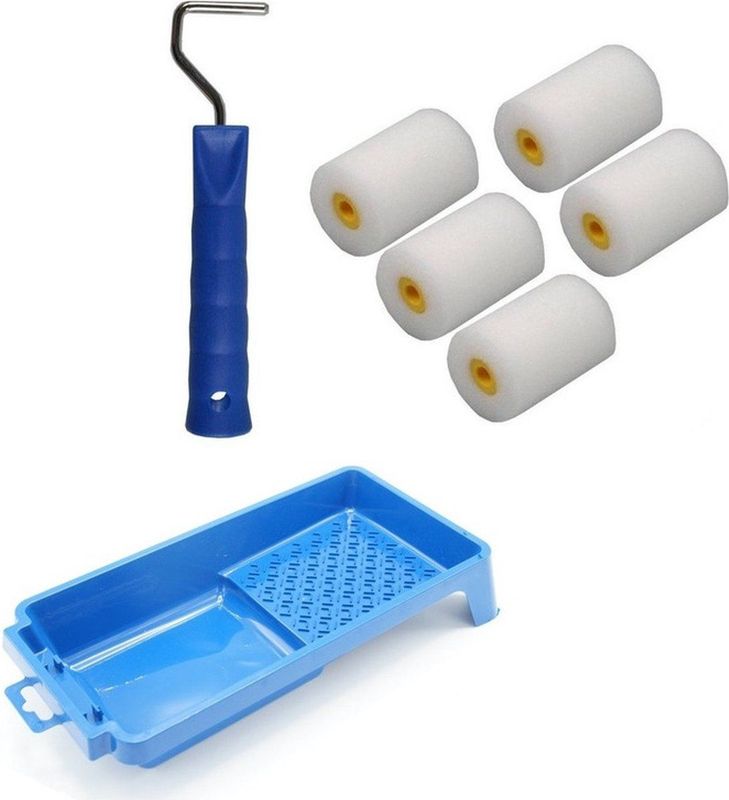 Benson - Verfrollers - Multi - Kunststof - 5x 5 cm inclusief Rollerbeugel en Verfbakje