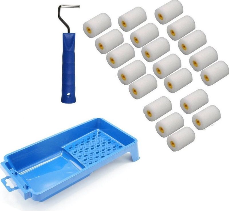 Benson - Verfrollers Set - Multi - Kunststof - 20x Verfrollers en Beugel