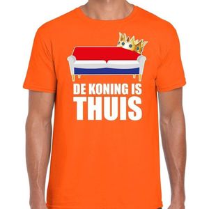 Woningsdag De Koning is thuis t-shirts voor thuisblijvers tijdens Koningsdag oranje heren