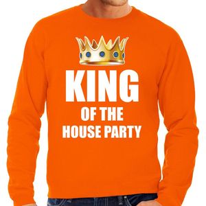 Bellatio Decorations - King of the House Party - Sweater - Oranje - 100% Katoen