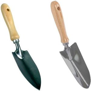 Brede en smalle plantenschep / tuinierschepjes 25 en 30 cm - moestuin - tuin benodigdheden/gereedschap