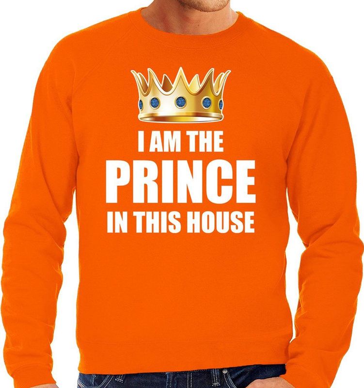 Koningsdag sweater Im the prince in this house oranje voor heren