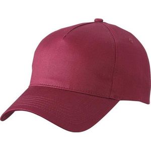 2x stuks 5-panel baseball petjes /caps in de kleur bordeaux rood - Petten