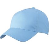 2x stuks 5-panel baseball petjes /caps in de kleur lichtblauw voor volwassenen - Voordelige lichtblauwe caps