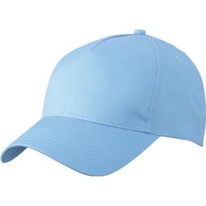 10x stuks 5-panel baseball petjes /caps in de kleur lichtblauw voor volwassenen - Voordelige lichtblauwe caps