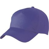 2x stuks 5-panel baseball petjes /caps in de kleur paars voor volwassenen - Voordelige paarse caps