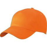 10x stuks 5-panel baseball petjes /caps in de kleur oranje voor volwassenen - Voordelige oranje caps