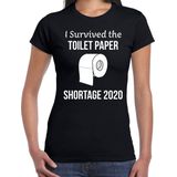 I survived toiletpaper shortage 2020 zwart voor dames - fun tekst shirt