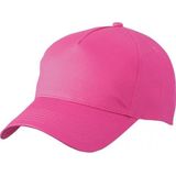 2x stuks 5-panel baseball petjes /caps in de kleur fuchsia roze voor volwasenen - Voordelige roze caps