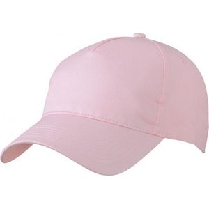 2x stuks 5-panel baseball petjes licht roze - Petten