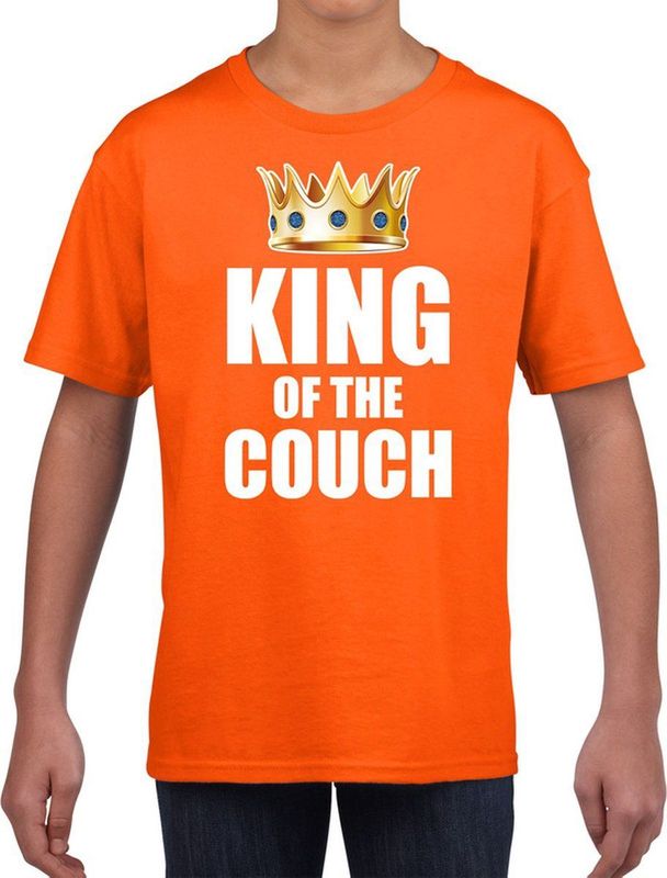 Bellatio Decorations - King of the Couch - T-shirt - Oranje - Katoen