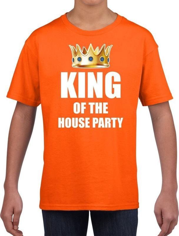 Bellatio Decorations - King of the House Party - T-shirt - Oranje - Katoen
