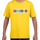 Princess fun tekst t-shirt geel kids - Fun tekst / Verjaardag cadeau / kado t-shirt kids 110/116