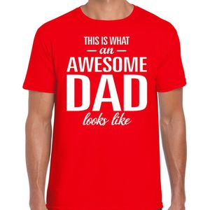 Awesome Dad cadeau vaderdag t-shirt rood heren - Vaderdag cadeau
