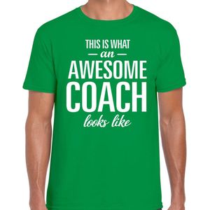 Awesome Coach cadeau t-shirt groen heren - Coach bedankt cadeau
