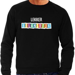 Lekker belangrijk cadeau sweater zwart heren - Fun tekst / Verjaardag cadeau / kado trui