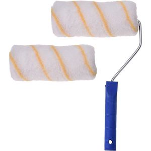 FX Tools Verfrollers set 15 cm voor muren met beugel - 2x stuks - Schilderen materiaal - Acryl en waterbasis verf - Muurverf