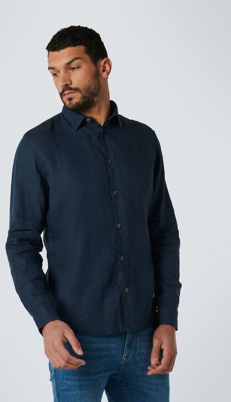 No Excess - Overhemd - Donkerblauw - Linnen