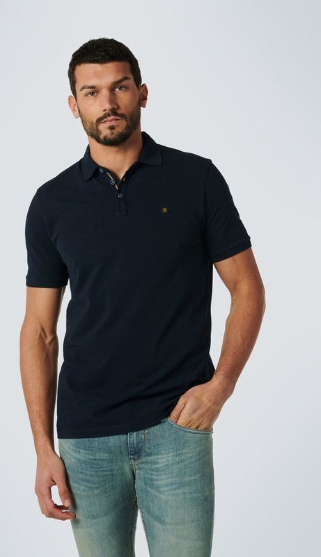 No Excess - Polo - Donkerblauw - Biologisch Katoen - Garment Dyed Look