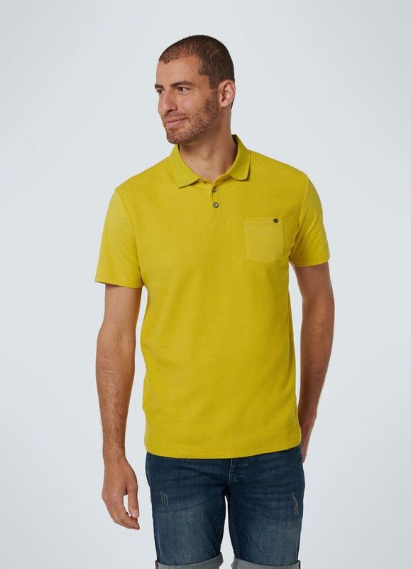 No Excess - Polo Jacquard Mix - Geel - Katoen - Korte Mouw