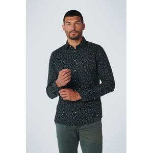 No Excess - Overhemd - Groenachtig Zwart - Katoen