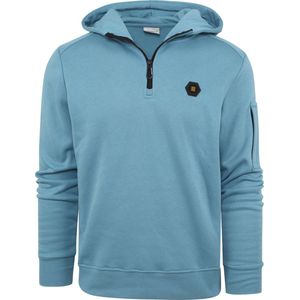 No Excess - Half Zip Hoodie Blauw - Heren - Regular-fit