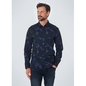 No Excess - Heren Overhemd - Carbon Blue - Katoen met Stretch