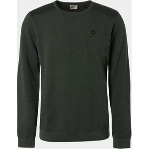 No Excess Pullover crewneck 2 coloured jacqua dark green