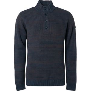 No Excess Mocker Pullover Navy Melange - Größe XXL