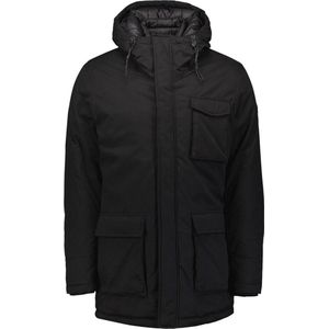 No Excess - Jacket long fit hooded double front - Zwart - Winterjas