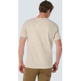 No Excess Mannen Beige T-Shirt Met Artistieke Abstracte Print Donker Beige
