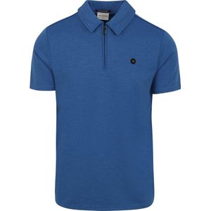 No Excess Poloshirt Half Zip Blau - Größe M