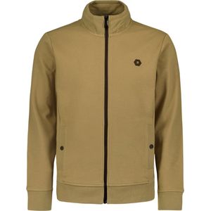 No Excess Mannen Vest Met Twill Jacquard En Ritssluiting Khaki