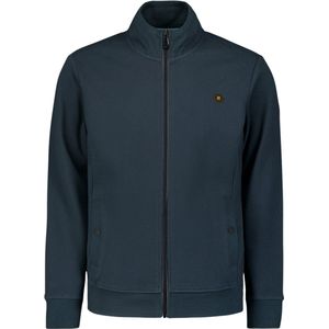 No Excess Mannen Vest Met Twill Jacquard En Ritssluiting Nacht Blauw