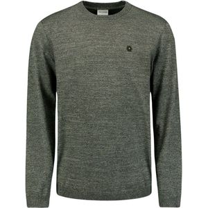 No Excess Mannen Trui Met Ronde Hals: Tweekleurige Melange En Comfortabele Pasvorm Grijs