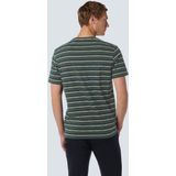 No Excess Mannen T-Shirt Met Ronde Hals En Multikleur Strepen Donkergroen