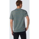 No Excess Mannen T-Shirt Met Ronde Hals En Multikleur Strepen Blauw