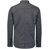 No Excess Mannen Stijlvol Winteroverhemd Met Dynamisch Allover Patroon Zwart
