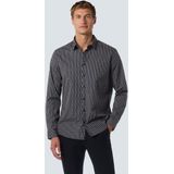 No Excess Mannen Stijlvol Winteroverhemd Met Dynamisch Allover Patroon Zwart