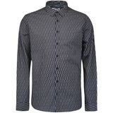 No Excess Mannen Stijlvol Winteroverhemd Met Dynamisch Allover Patroon Zwart