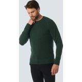 No Excess Mannen Trui Met Halve Rits En Wol Donkergroen