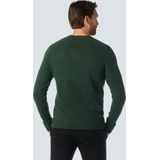 No Excess Mannen Trui Met Halve Rits En Wol Donkergroen