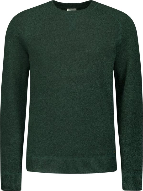 No Excess Mannen Trui Met Halve Rits En Wol Donkergroen
