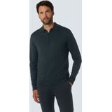 No Excess Mannen Polo Pullover Met Halve Rits Nacht Blauw