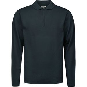 No Excess Mannen Polo Pullover Met Halve Rits Nacht Blauw