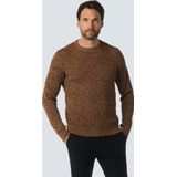 Gebreide Trui - Bruin - Gemêleerde Look - Ronde Hals - Lange Mouwen