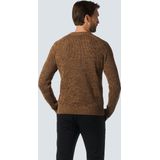 Gebreide Trui - Bruin - Gemêleerde Look - Ronde Hals - Lange Mouwen