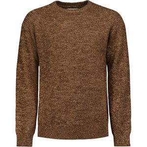 Gebreide Trui - Bruin - Gemêleerde Look - Ronde Hals - Lange Mouwen