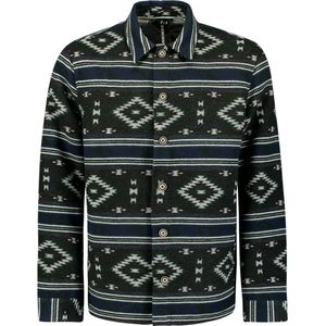 No Excess Mannen Overhemd Met Aztekenpatroon Zwart