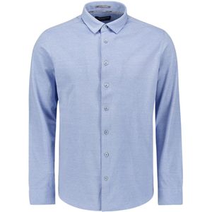 No Excess - Timeless Basics - Overhemd - Blauw - Piqué - Comfortabel